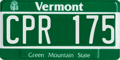 VT license plate CPR175