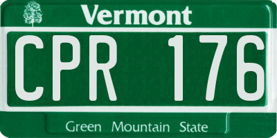 VT license plate CPR176