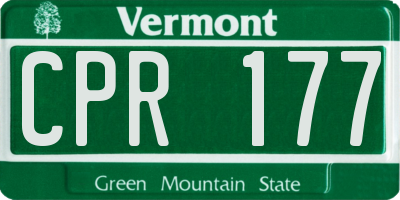 VT license plate CPR177