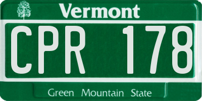 VT license plate CPR178