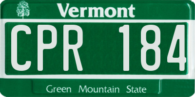 VT license plate CPR184