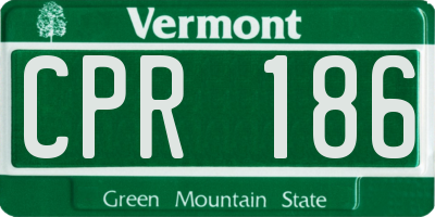 VT license plate CPR186