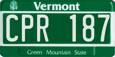 VT license plate CPR187