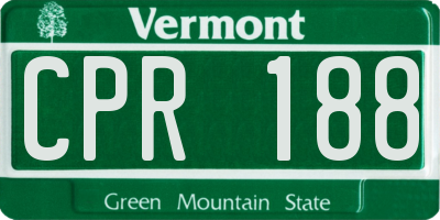 VT license plate CPR188