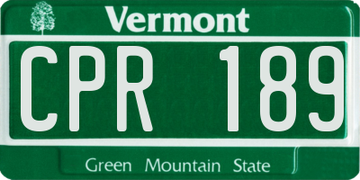 VT license plate CPR189
