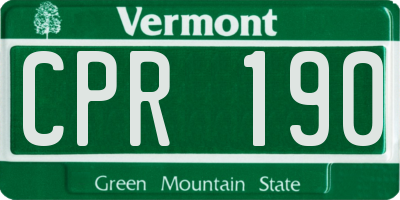 VT license plate CPR190