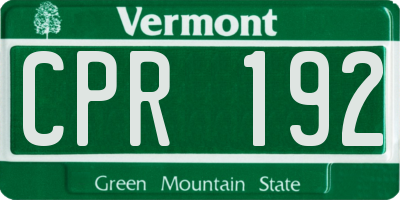 VT license plate CPR192