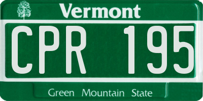 VT license plate CPR195