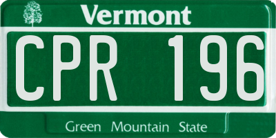 VT license plate CPR196