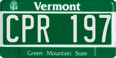 VT license plate CPR197