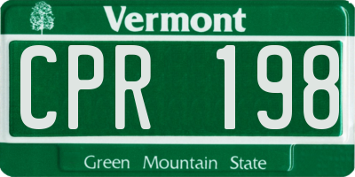 VT license plate CPR198