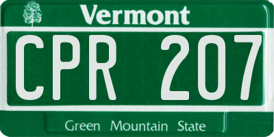 VT license plate CPR207