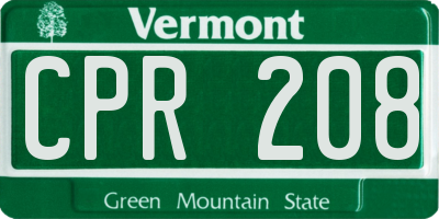 VT license plate CPR208