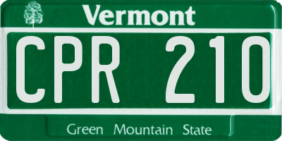 VT license plate CPR210