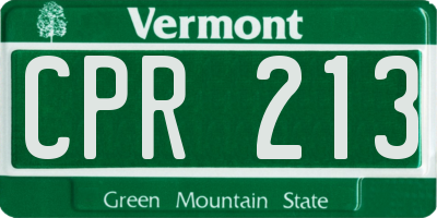 VT license plate CPR213