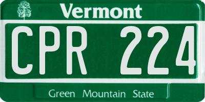 VT license plate CPR224