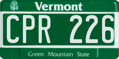 VT license plate CPR226