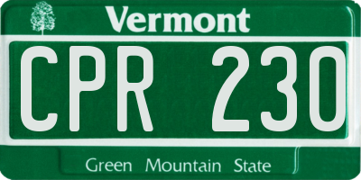 VT license plate CPR230