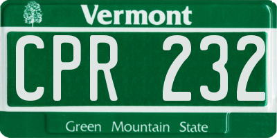 VT license plate CPR232