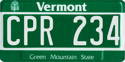 VT license plate CPR234
