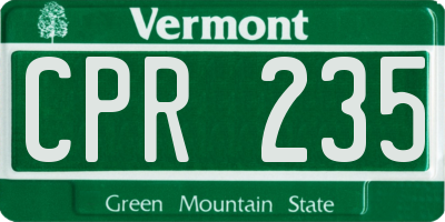 VT license plate CPR235