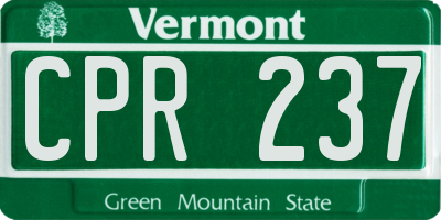 VT license plate CPR237