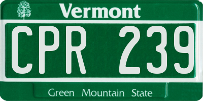 VT license plate CPR239