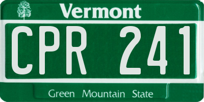 VT license plate CPR241
