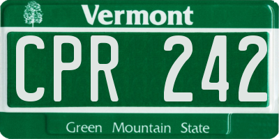 VT license plate CPR242