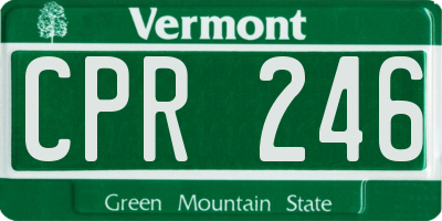 VT license plate CPR246