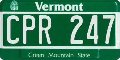 VT license plate CPR247