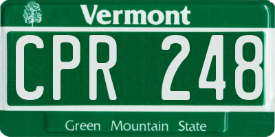 VT license plate CPR248