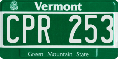 VT license plate CPR253