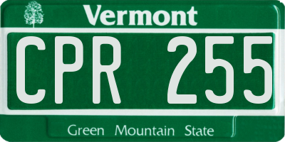 VT license plate CPR255