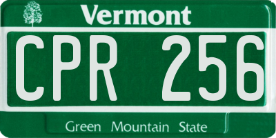 VT license plate CPR256
