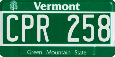 VT license plate CPR258