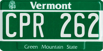 VT license plate CPR262