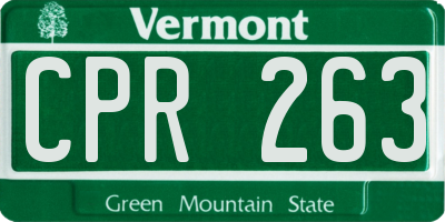 VT license plate CPR263