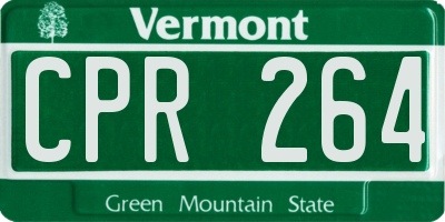 VT license plate CPR264