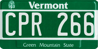 VT license plate CPR266