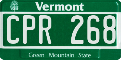 VT license plate CPR268
