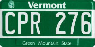 VT license plate CPR276