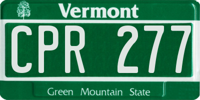 VT license plate CPR277