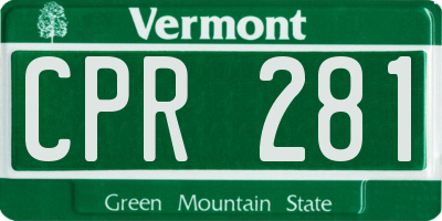 VT license plate CPR281
