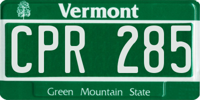 VT license plate CPR285