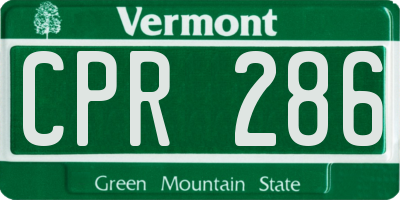 VT license plate CPR286