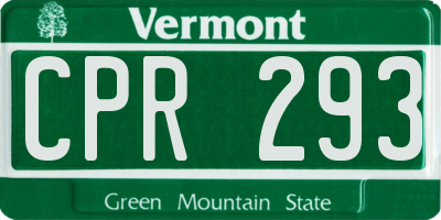 VT license plate CPR293
