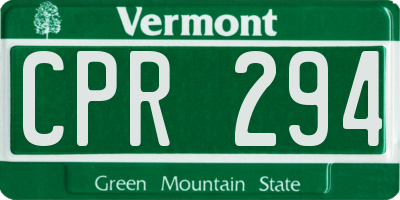 VT license plate CPR294