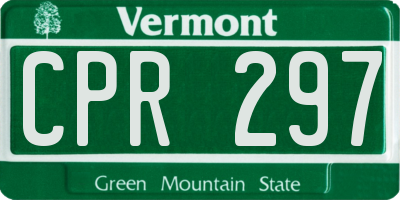 VT license plate CPR297