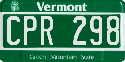 VT license plate CPR298